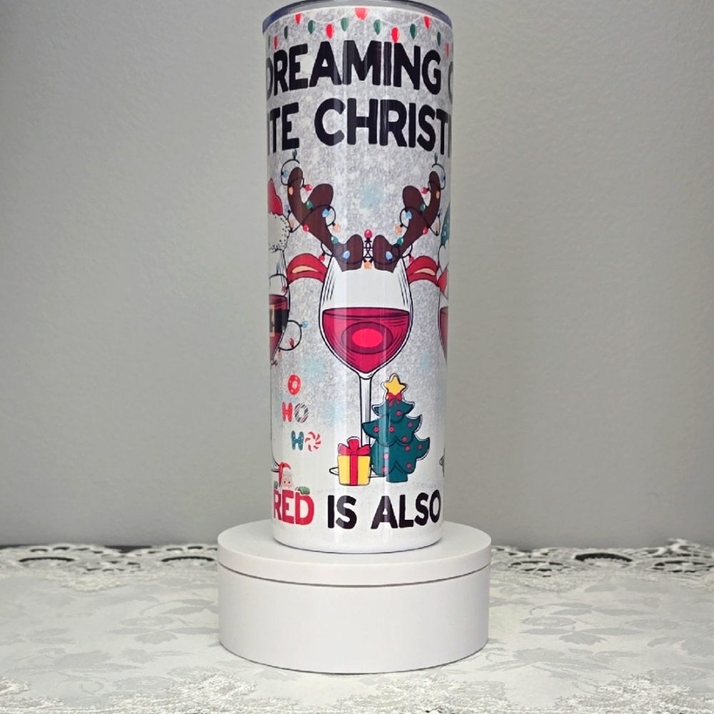 Custom 20oz Stainless Steel Tumbler - Christmas Wine